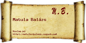 Matula Balázs névjegykártya